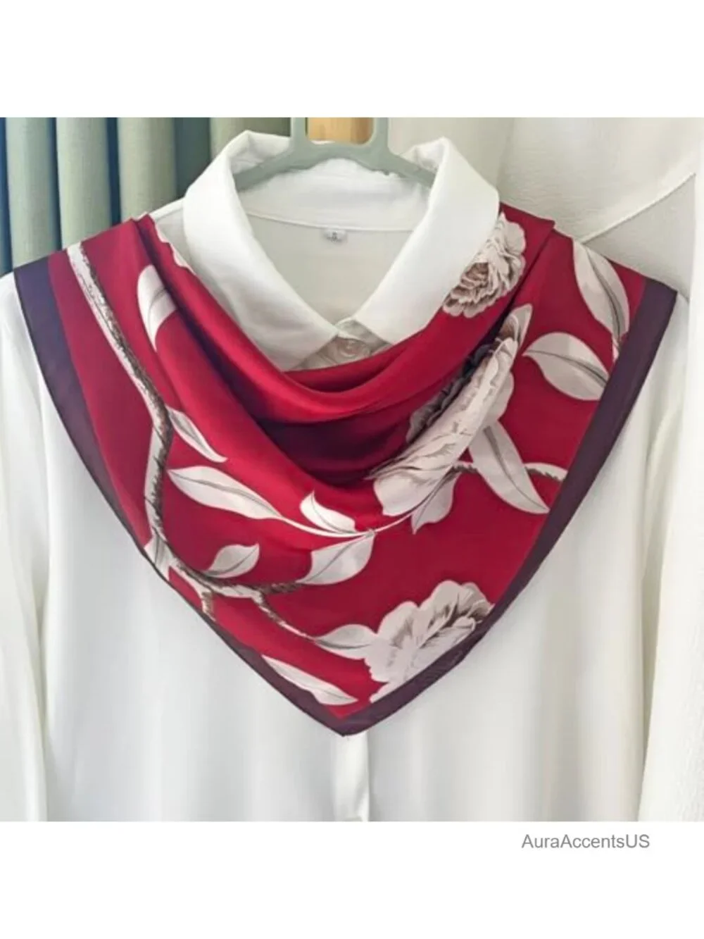 Satin Silk Feeling Head Scarf Square 27.5x27.5 Lightweight Fashion Accessory